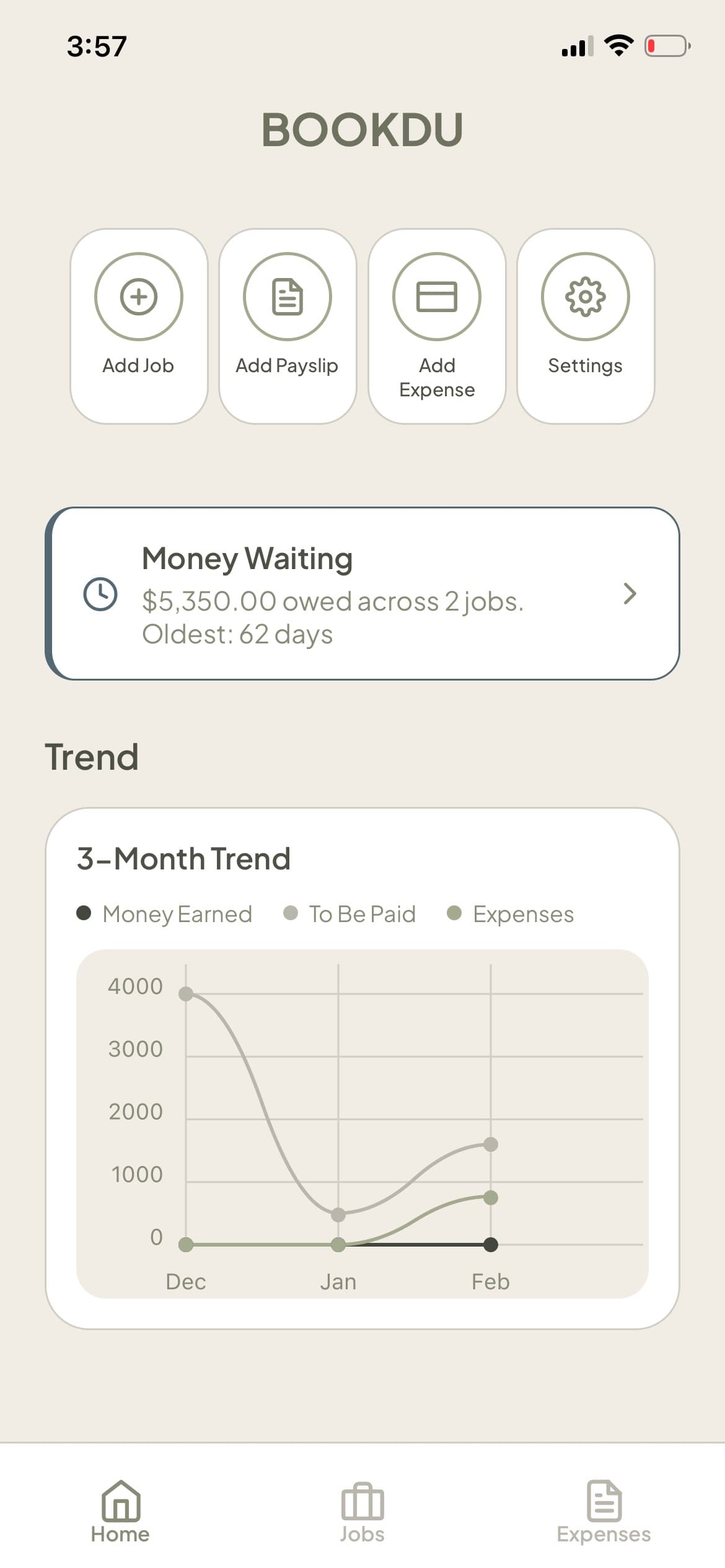BOOKDU payment alert notification when agency payments are overdue